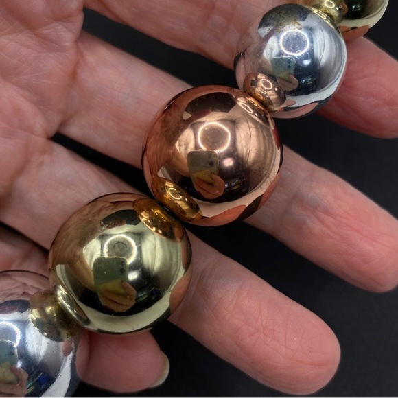 Chunky Mixed Metals Shiny Beads Necklace - Picture 8 of 8